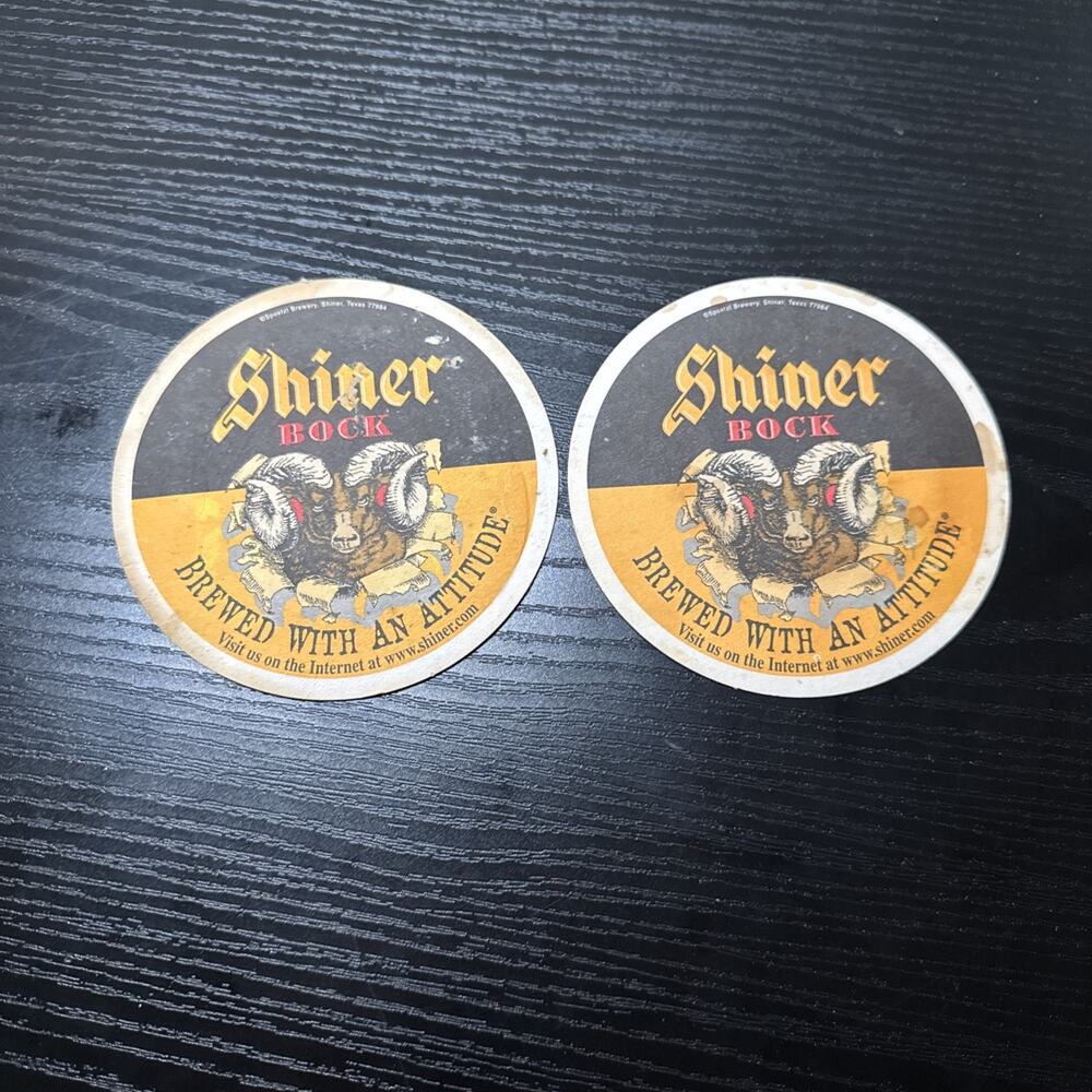 Shiner Bock Beer -Brewed With an Attitude - Coaster Spoetzl Brewery Shiner TEX